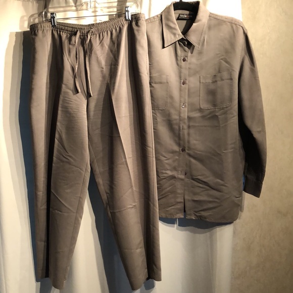 Style & Co. Other - Style & Co. Pant Set with Button Down Shirt- M